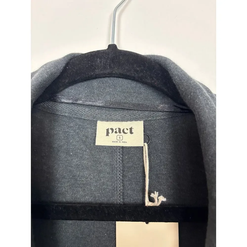 NWT Pact Airplane Organic Cotton Pocket Front Relaxed Grey Blazer Jacket Small